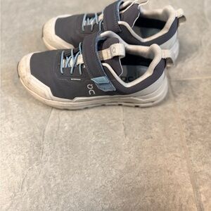 On Running Kids Sneakers - Dark Gray and Light Blue